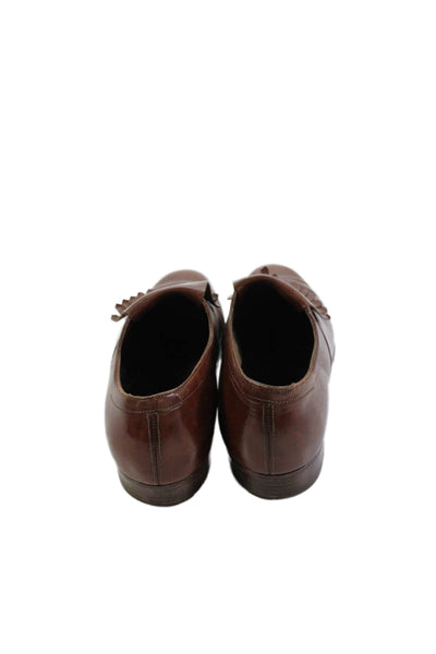 John Lobb Womens Leather Slip On Low Heels Shoes Brown Size 8.5