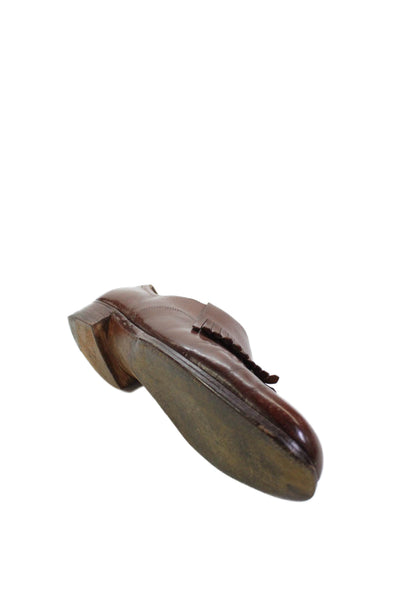 John Lobb Womens Leather Slip On Low Heels Shoes Brown Size 8.5