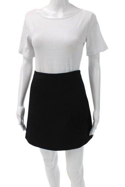 Stella McCartney Women A-Line Mini Wool Blend Skirt Black Zip Size 46