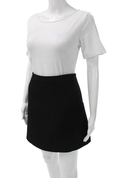 Stella McCartney Women A-Line Mini Wool Blend Skirt Black Zip Size 46