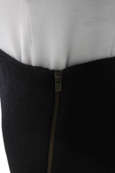 Stella McCartney Women A-Line Mini Wool Blend Skirt Black Zip Size 46