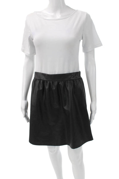 Wolford Womens A-Line Faux Leather Mini Skirt Black Size S