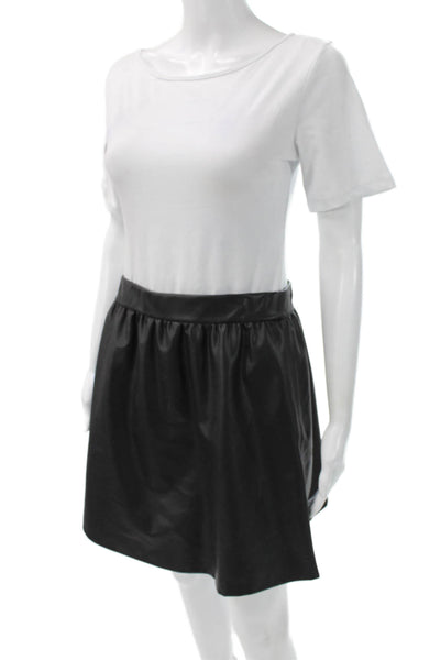 Wolford Womens A-Line Faux Leather Mini Skirt Black Size S