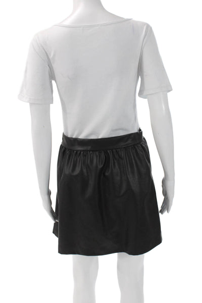 Wolford Womens A-Line Faux Leather Mini Skirt Black Size S