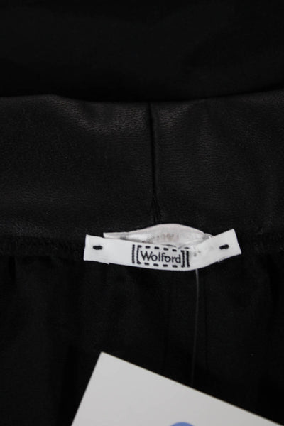 Wolford Womens A-Line Faux Leather Mini Skirt Black Size S