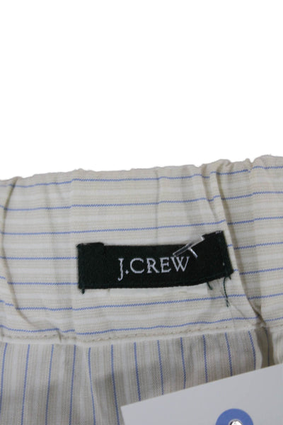 J Crew Women White Striped Cotton Blend A-Line Mini Skirt Size 4