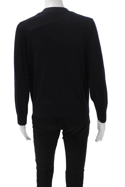 Marc Jacobs Womens Blue Wool V-Neck Cardigan Long Sleeve Size M