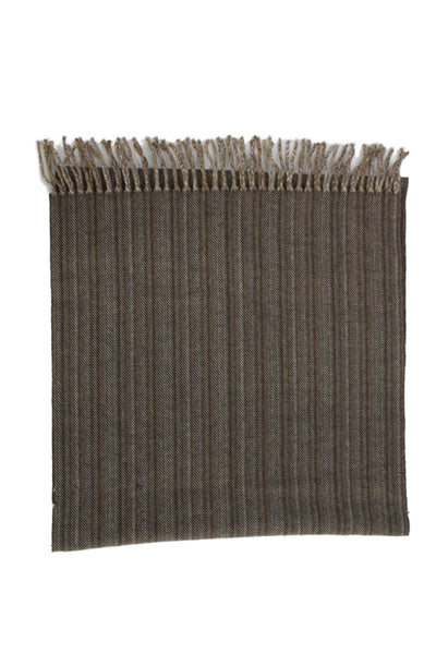 Loro Piana Unisex Adults Cashmere Striped Classic Scarf Brown Size 74" x 17"