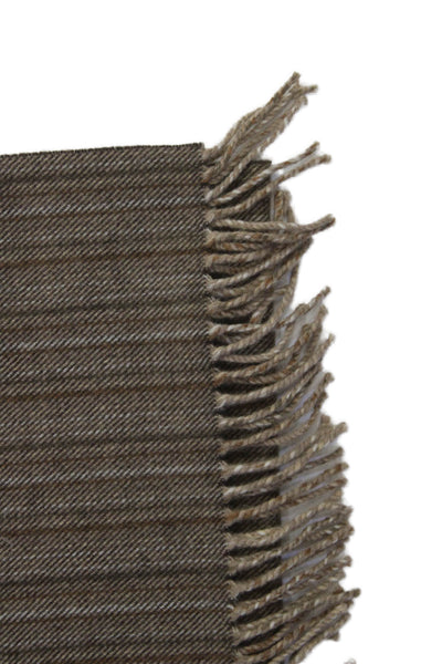 Loro Piana Unisex Adults Cashmere Striped Classic Scarf Brown Size 74" x 17"