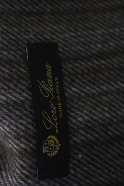 Loro Piana Unisex Adults Cashmere Striped Classic Scarf Brown Size 74" x 17"