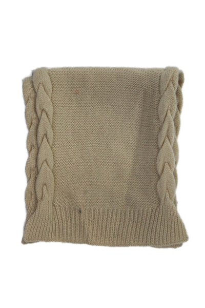 Patricia Underwood Unisex Adults Cashmere Knit Wrap Scarf Beige Size 34" x 7"