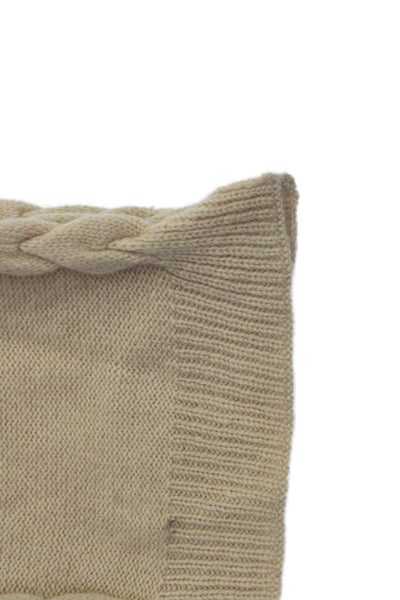Patricia Underwood Unisex Adults Cashmere Knit Wrap Scarf Beige Size 34" x 7"