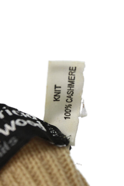 Patricia Underwood Unisex Adults Cashmere Knit Wrap Scarf Beige Size 34" x 7"
