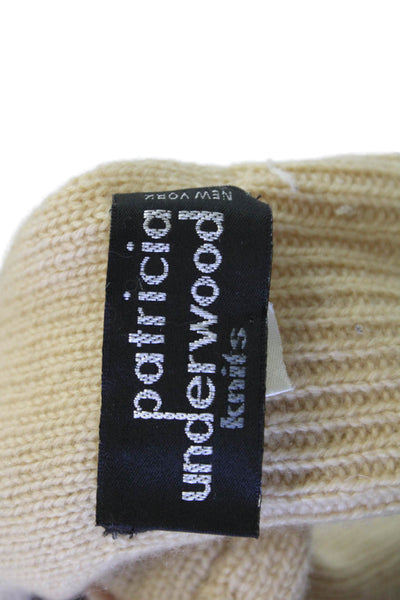 Patricia Underwood Unisex Adults Cashmere Knit Wrap Scarf Beige Size 34" x 7"