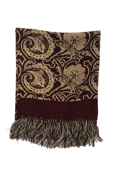 Designer Unisex Adults Paisley Print Classic Wrap Scarf Red Size 58" x 11"