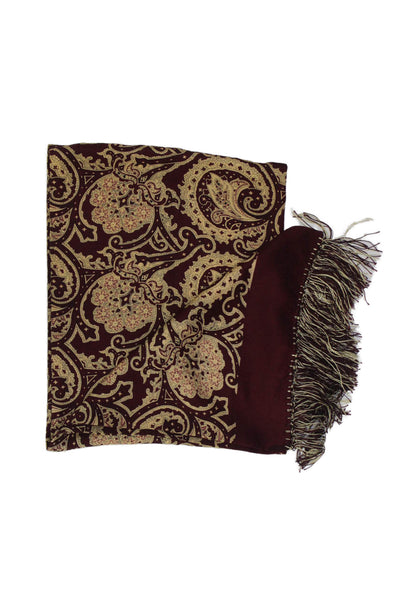 Designer Unisex Adults Paisley Print Classic Wrap Scarf Red Size 58" x 11"