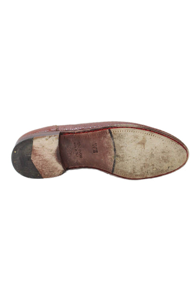 Warren Edwards Womens Lizard Slip On Flats Loafers Shoes Brown Size 8.5