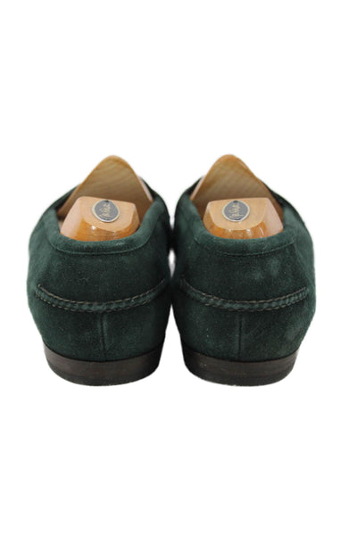 Susan Bennis Warren Edwards Womens Suede Flats Loafers Shoes Green Size 8.5D