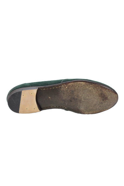 Susan Bennis Warren Edwards Womens Suede Flats Loafers Shoes Green Size 8.5D