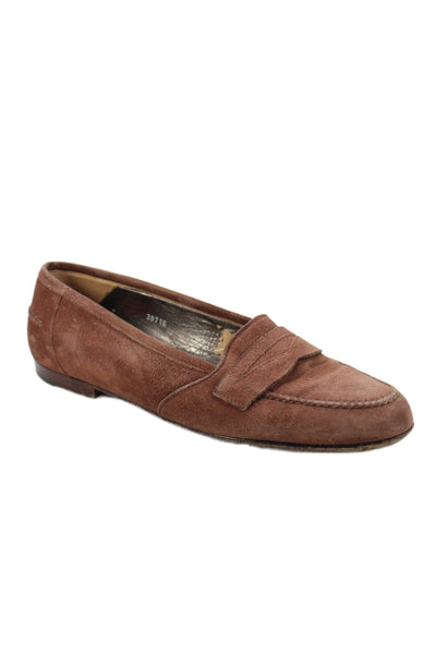 Susan Bennis Warren Edwards Mens Suede Slide On Loafers Brown Size 8.5