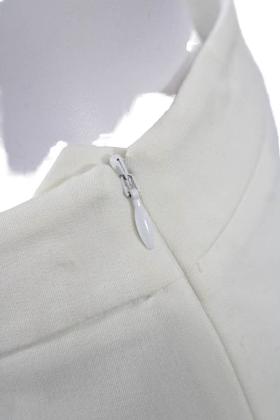 Talbots Women Cropped White Cotton Pants Zip Inseam 21 Size 6 Petite