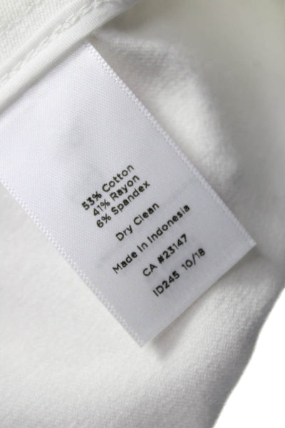 Talbots Women Cropped White Cotton Pants Zip Inseam 21 Size 6 Petite