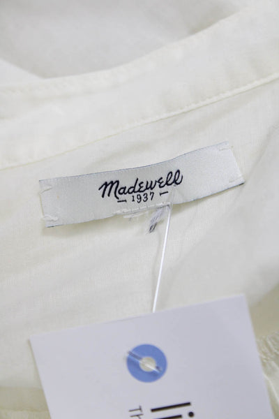 Madewell Women Basic Collared Linen Blend Button Long Sleeve Blouse Size S