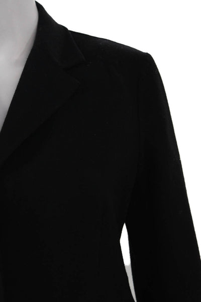 Marc Jacobs Women Basic Jacket Black Wool Blend Button 3/4 Sleeve Size 6