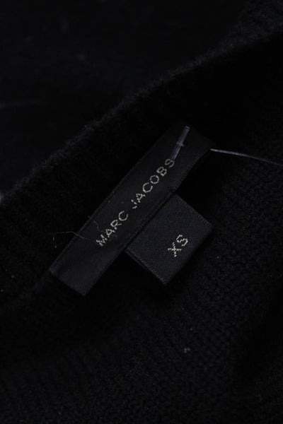 Marc Jacobs Womens Cardigan Black Wool Blend 3/4 Sleeve Size XS