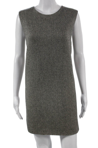 Designer Women Herringbone Shift Dress Multicolor Sleeveless Short Size M