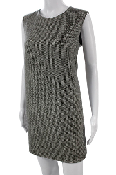 Designer Women Herringbone Shift Dress Multicolor Sleeveless Short Size M