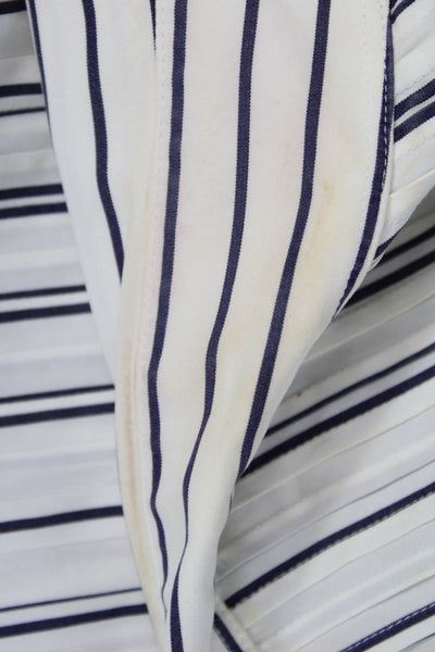 Pauw Womens Striped Shirt Dress Short Sleeve Collared White Size 3