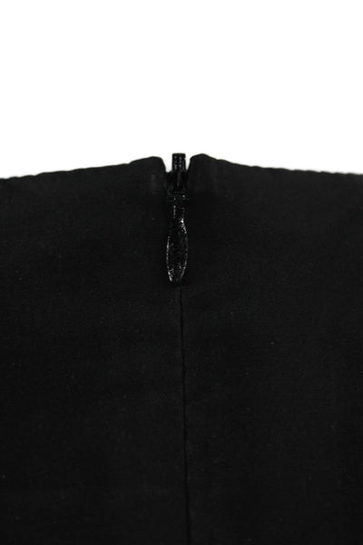 Isabella Tonchi Womens Shift Dress Black Silk Short Sleeve Size 42