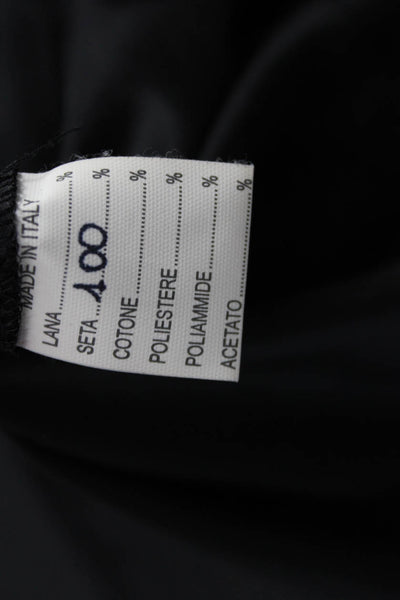 Isabella Tonchi Womens Shift Dress Black Silk Short Sleeve Size 42