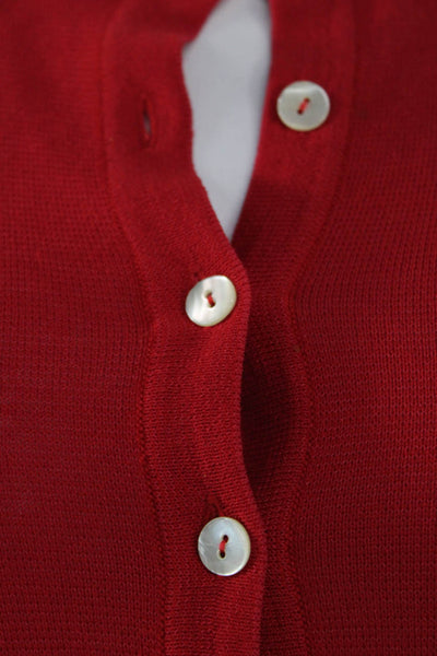 Giorgio Villa Womens Tunic Sweater Merino Wool Red Round Neck Longsleeve Size M