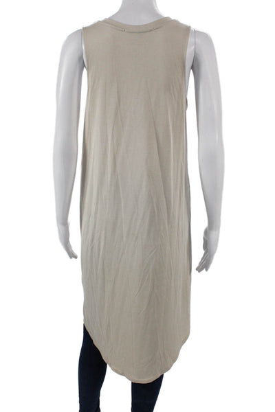 ASTR Womens Sleeveless Tunic Tank Beige Modal Crew Neck Size S