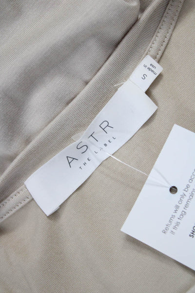 ASTR Womens Sleeveless Tunic Tank Beige Modal Crew Neck Size S