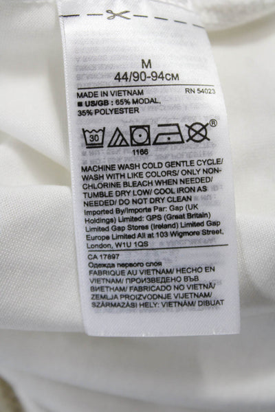 Banana Republic Womens Modal Sleeveless V Neck Tie Front Blouse White Size M