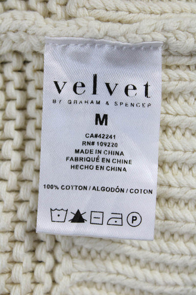 Velvet Womens Ivory Cotton Sleeveless Crew Neck Vest Size M
