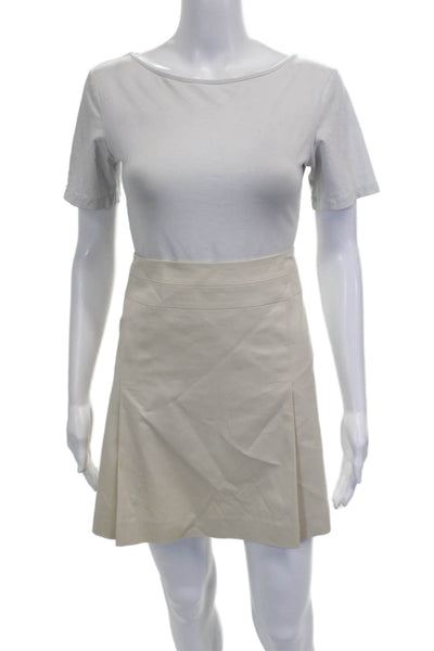 Banana Republic Women Pleated Linen Short Skirt Beige Size S