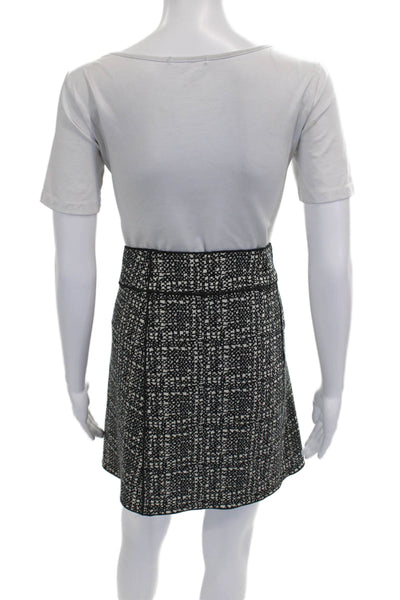 Marc Jacobs Women Straight Pencil Skirt Black Tweed Check Short Size 8