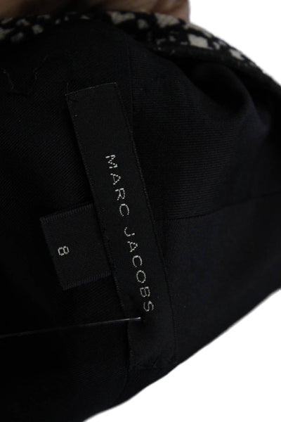 Marc Jacobs Women Straight Pencil Skirt Black Tweed Check Short Size 8