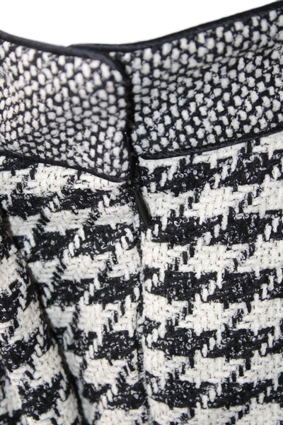 Proenza Schouler Womens Pleated Virgin Wool Check Short Skirt Black Size 8
