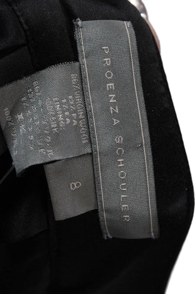 Proenza Schouler Womens Pleated Virgin Wool Check Short Skirt Black Size 8