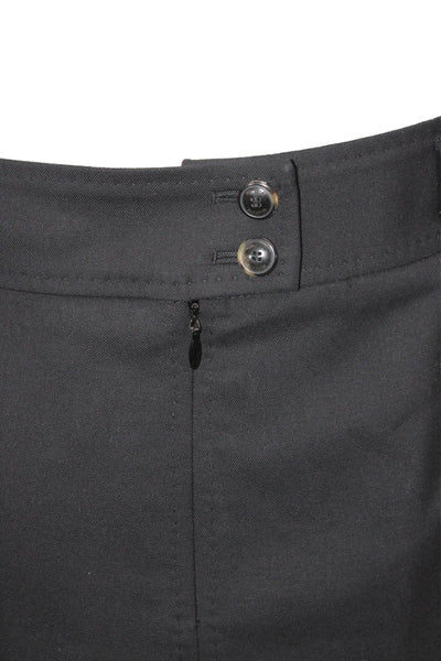 Wolford Women Black Wool Pencil Skirt Button Straight Short Size 8