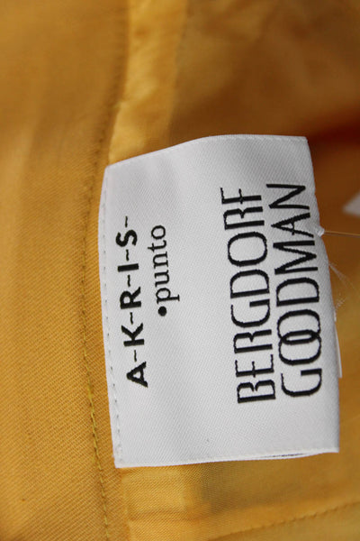 Akris Punto Womens Yellow Straight Pencil Skirt Short Cotton Blend Zip Size S