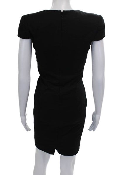 Alexander McQueen Womens Bodycon Suit Set Black Wool Square Neck Short Size 38