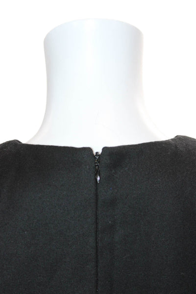 Alexander McQueen Womens Bodycon Suit Set Black Wool Square Neck Short Size 38