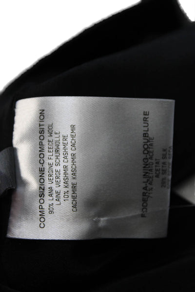 Alexander McQueen Womens Bodycon Suit Set Black Wool Square Neck Short Size 38