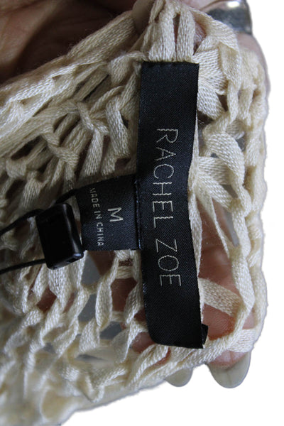 Rachel Zoe Womens Tunic Sweater Beige Boat Neck 3/4 Sleeve Acrylic Size M